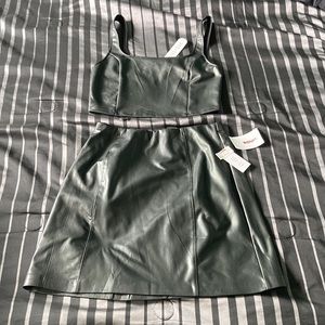 Olive + Oak leather crop top and skirt ✨